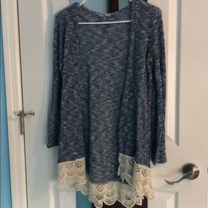 Blue and lace sweater
